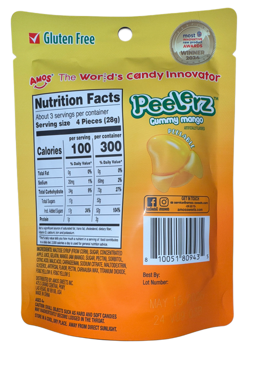 Amos Peelerz Gummy Mango 85G - U.S Edition