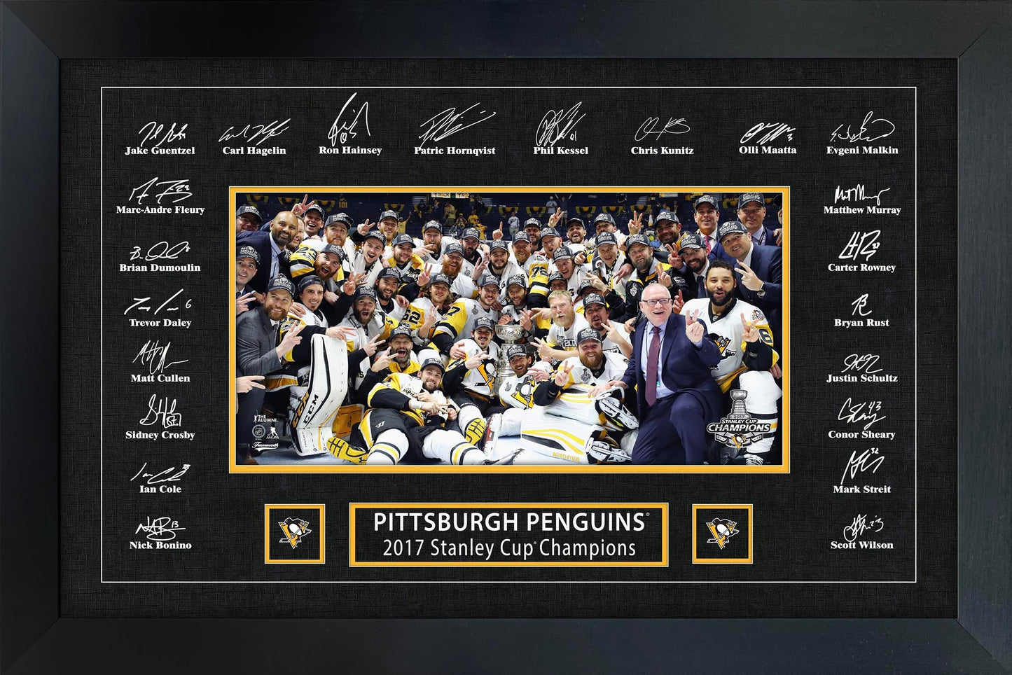 Pittsburgh Penguins 2017 Stanley Cup Replica Signature Frame
