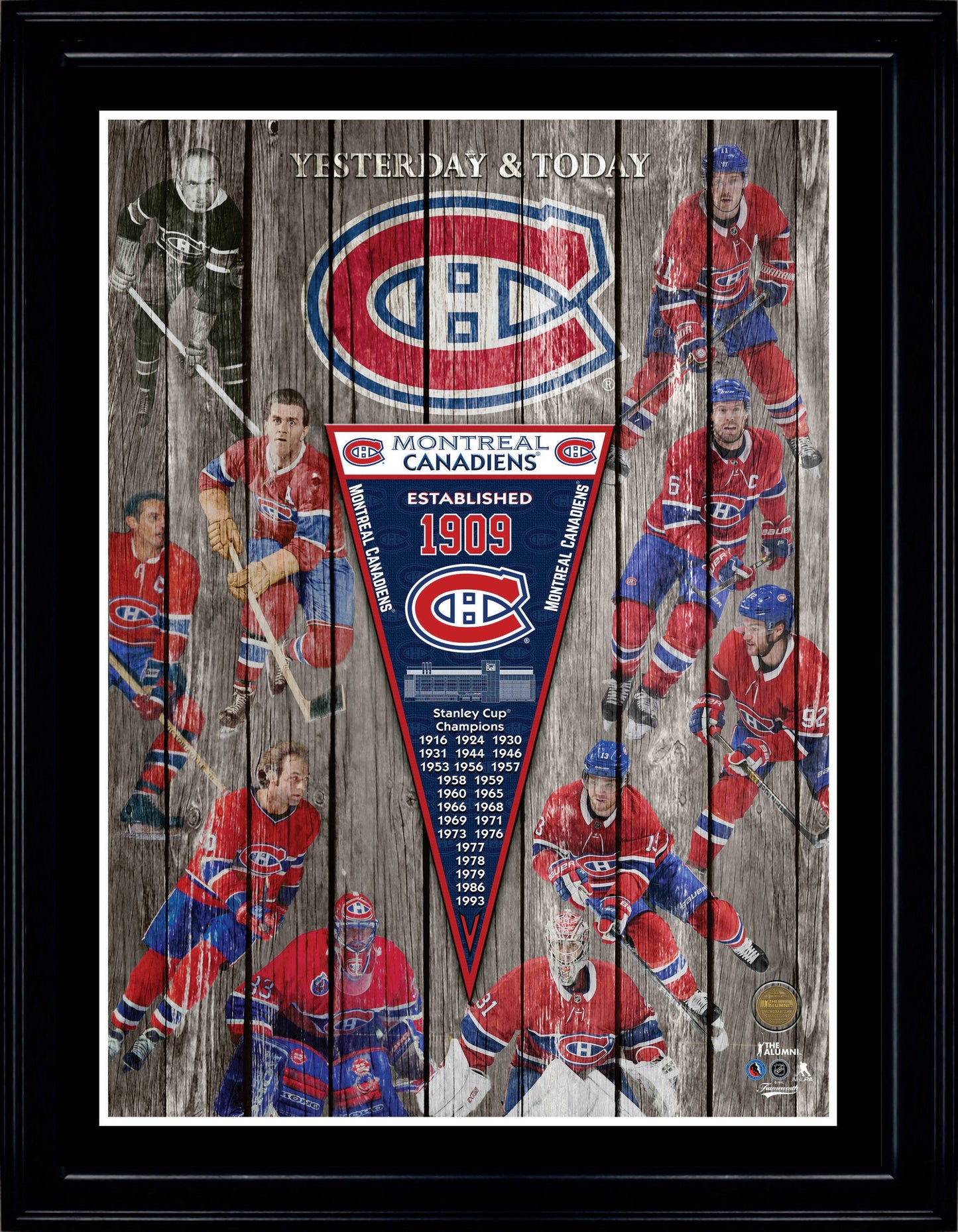 Montreal Canadiens Yesterday & Today Collage Frame