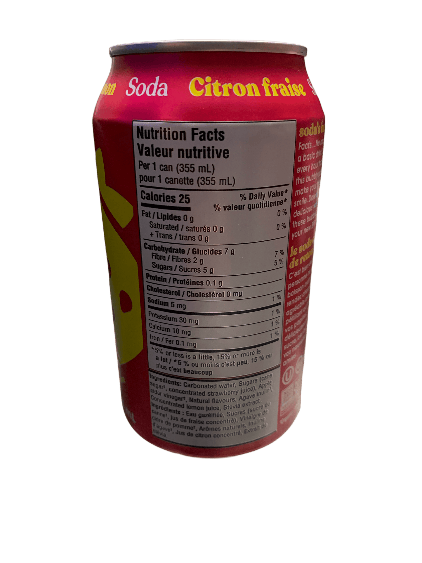 Poppi Strawberry Lemon Soda 355ML - Canadian Edition