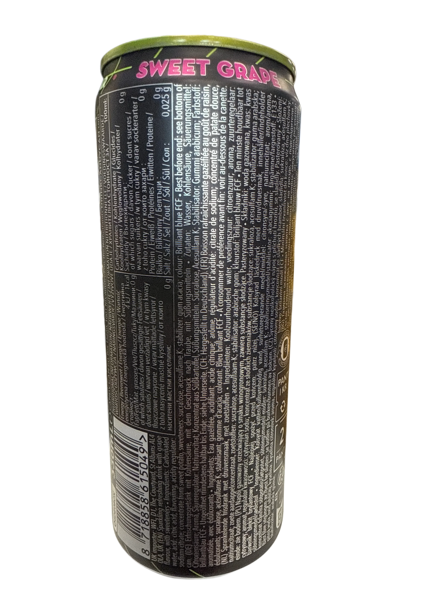 Candy Can Rick And Mortys Halloween Purple Potion Zero Sugar Sweet Grape Flavour 330ML - Canadian Edition