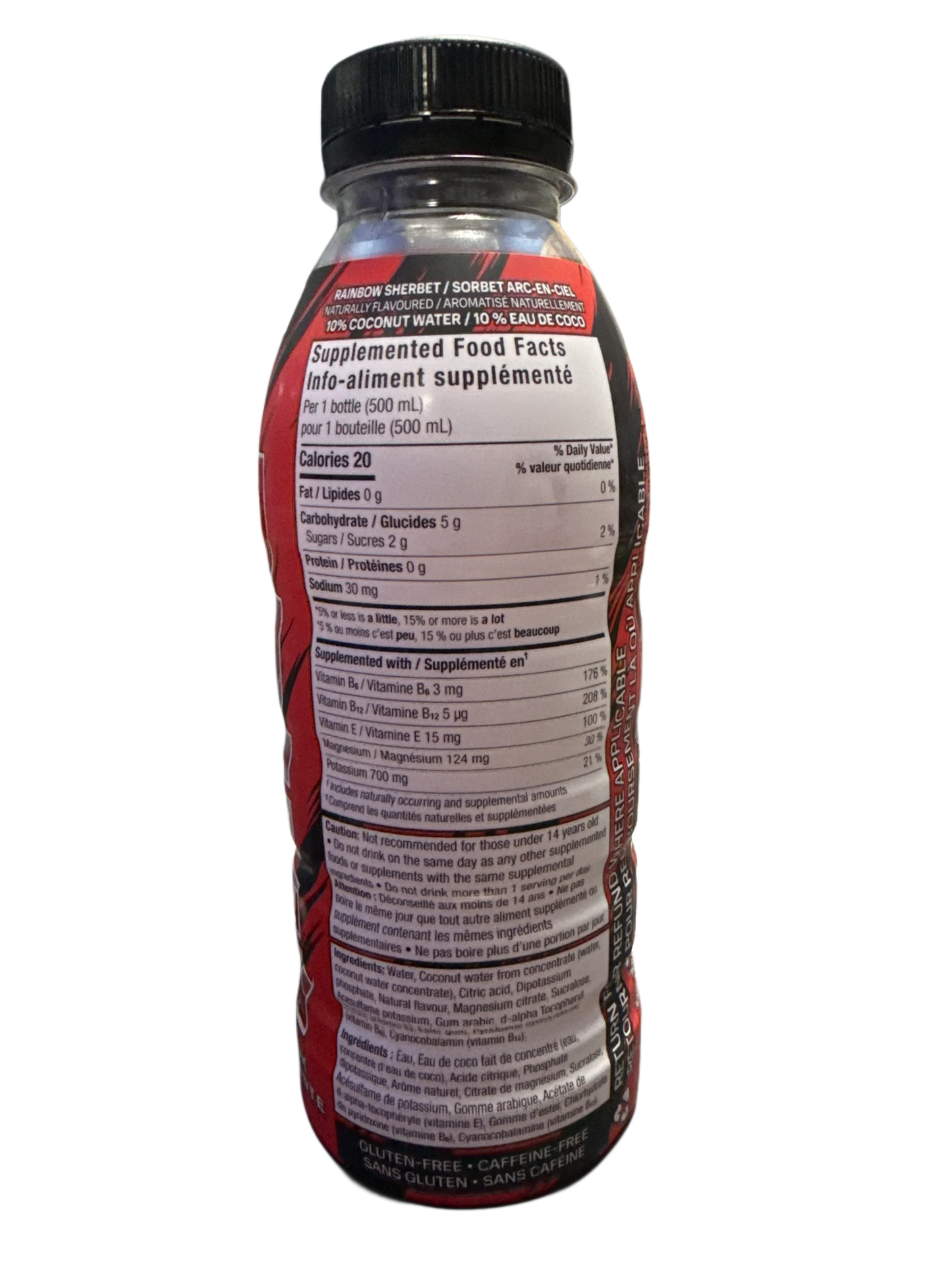 Prime Hydration WWE Rainbow Sherbet Flavour 500ML - Canadian Edition