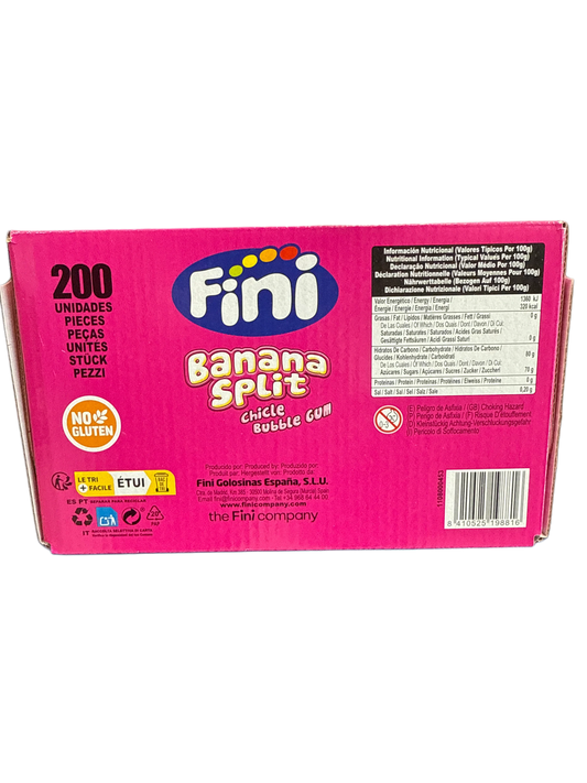 Fini Banana Split Bubble Gum 200 Individually Wrapped Pieces - U.K Edition