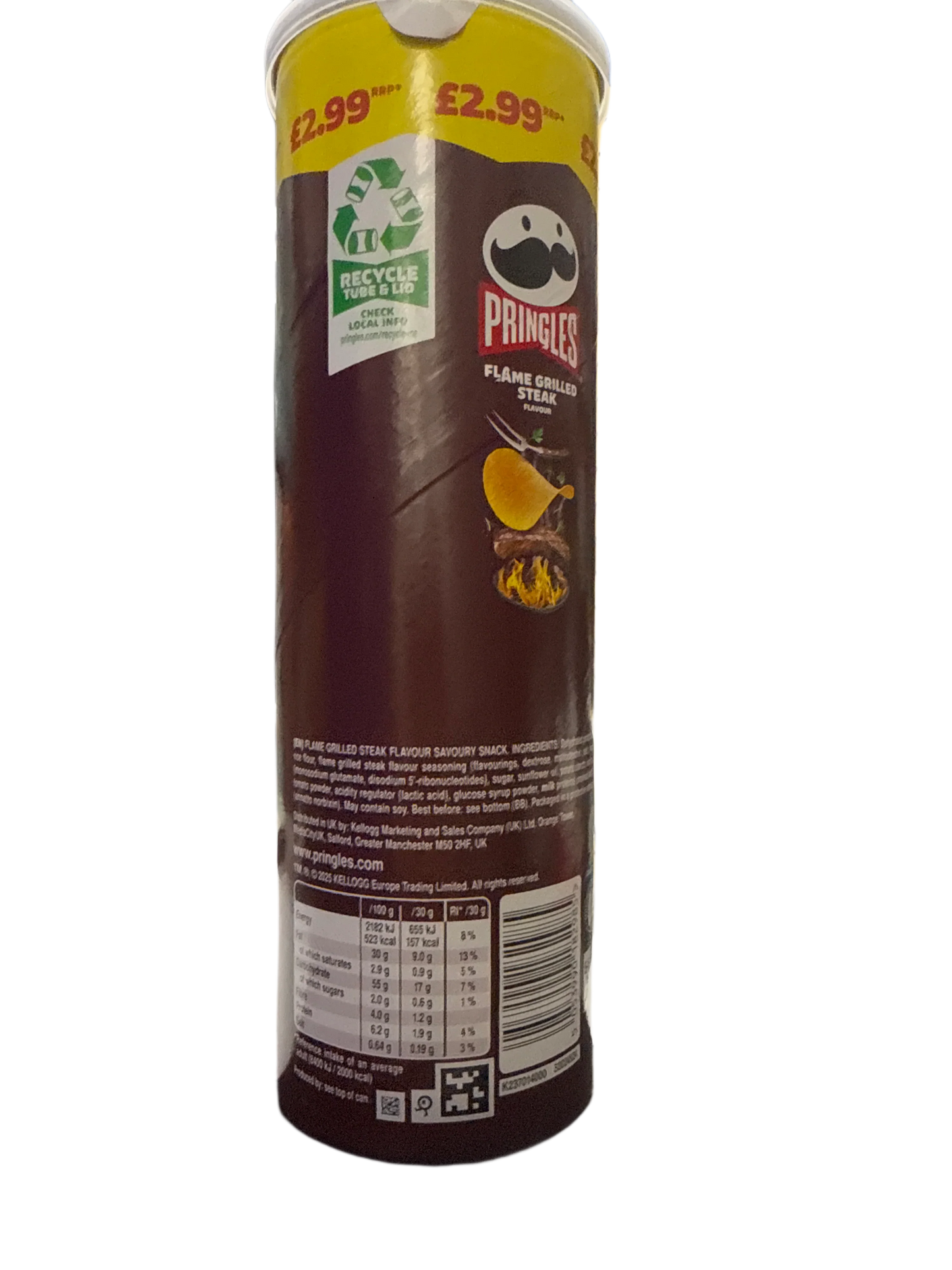 Pringles Flame Grilled Steak Flavour 165G - U.K Edition