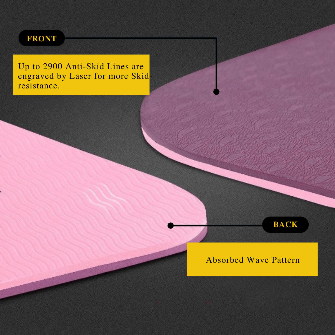 6mm Thick Double Color Anti - Slip TPE Yoga Mat - Jack Righteous