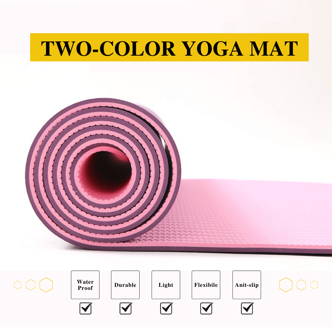 6mm Thick Double Color Anti - Slip TPE Yoga Mat - Jack Righteous