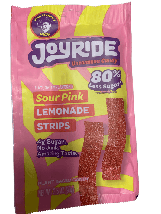 Ryan Trahan's Joyride Plant Based Sour Pink Lemonade Strips Candy 99G U.S Edition