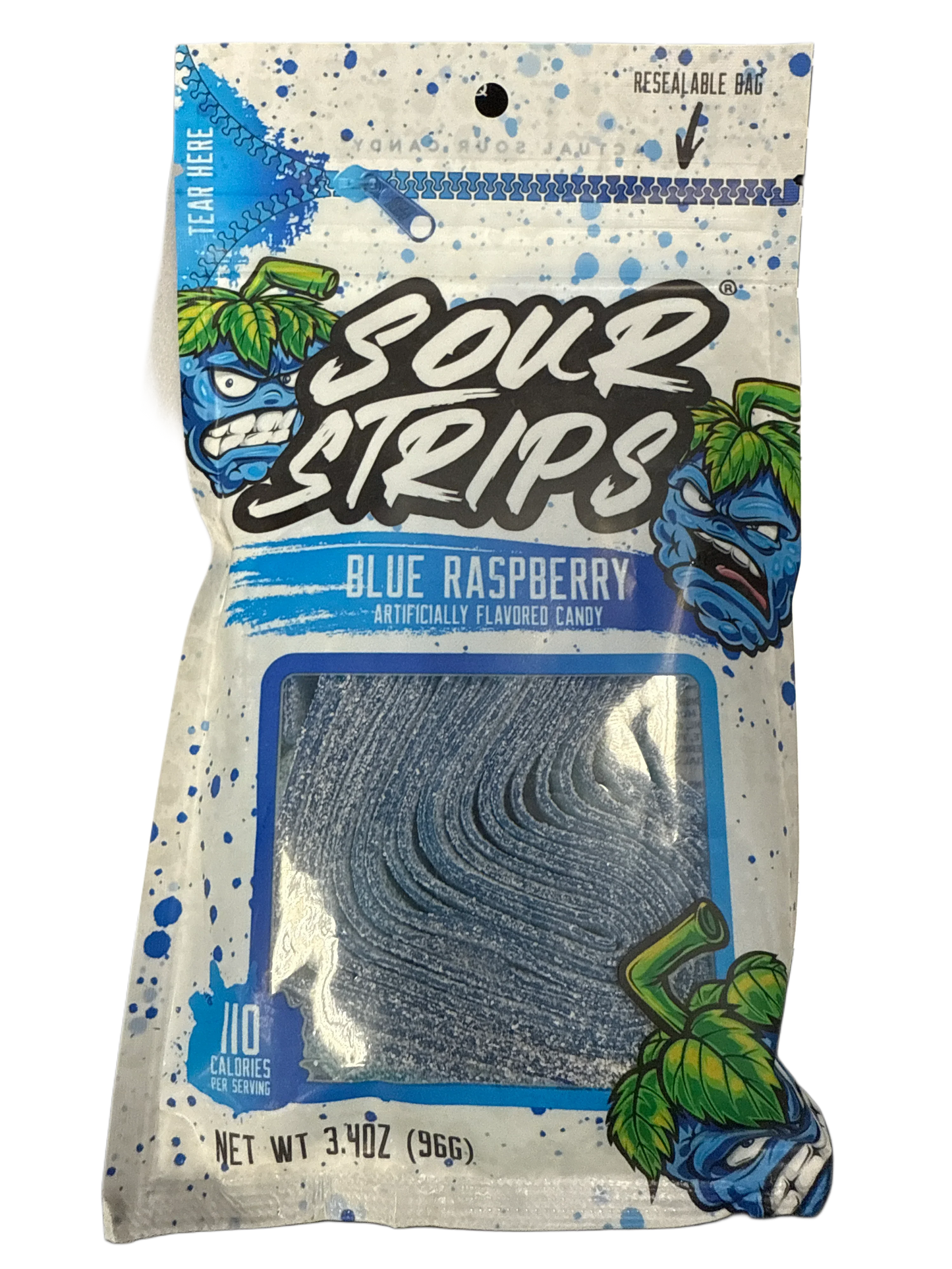 Sour Strips Blue Raspberry 3.40OZ - U.S Edition