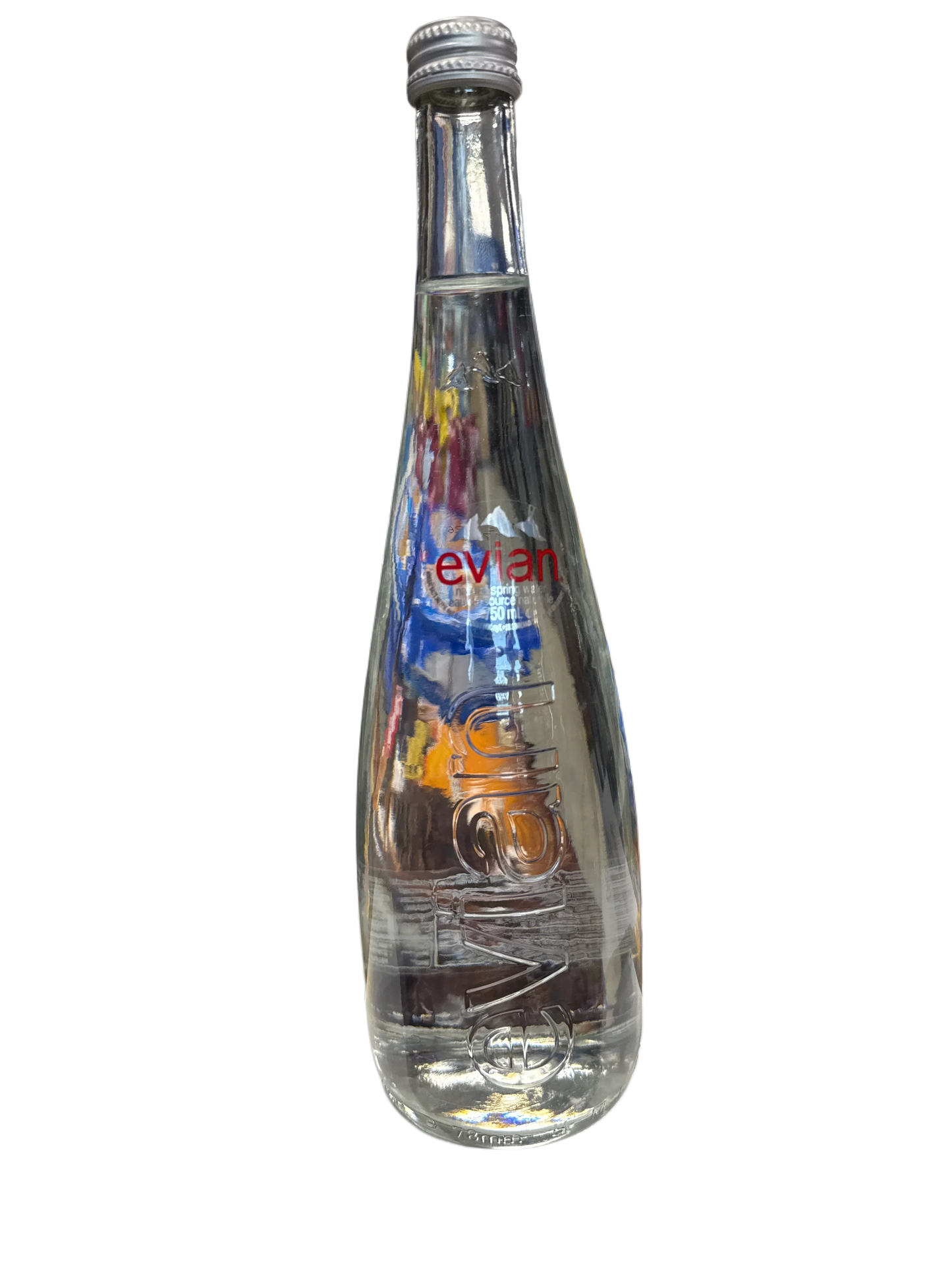 Evian Natural Spring Water Glass Bottle 750ML - France Edition