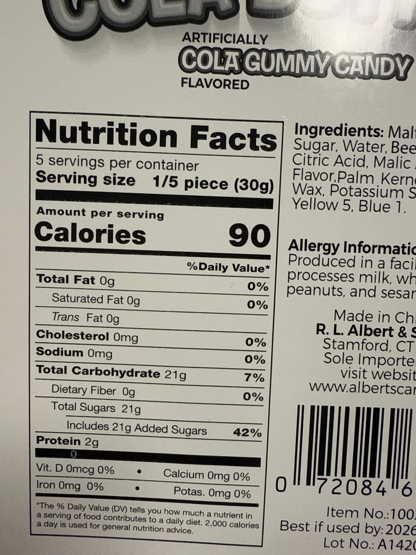 Super Gummy Cola Candy 150G - U.S Edition