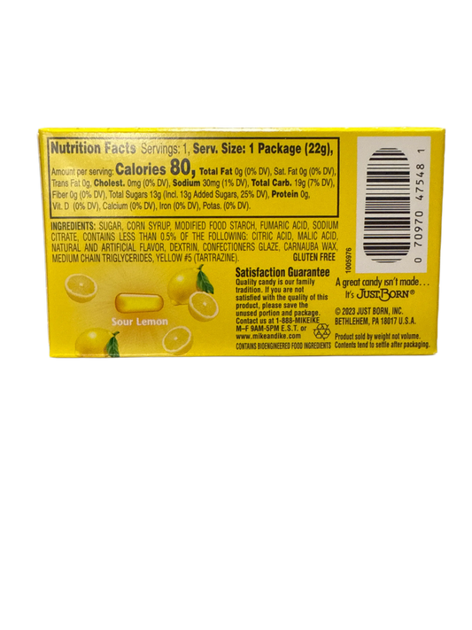 Mike and Ike Sour Lemon Flavour Candy 22G - U.S Edition