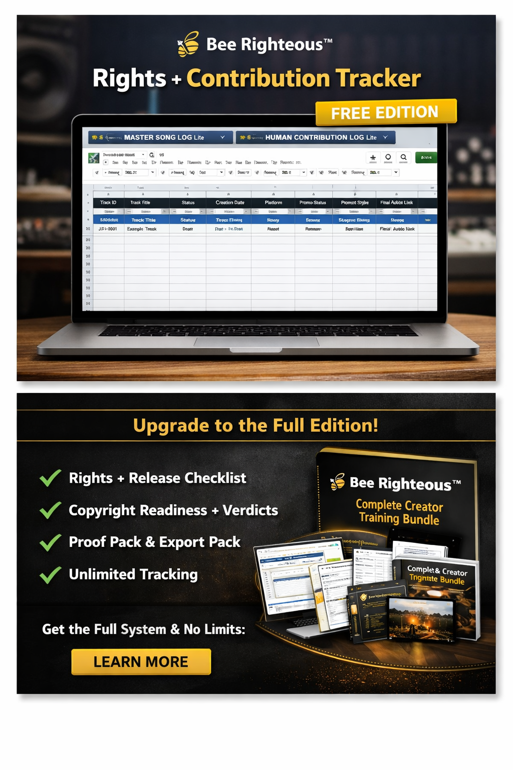 Bee Righteous™ Rights + Contribution Tracker (FREE)