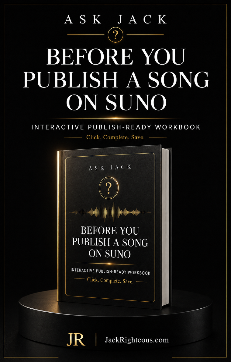 Suno Publish-Ready Interactive Workbook | Ask Jack