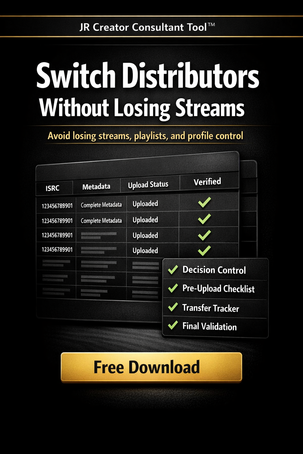Switch distributors without losing streams, playlists, or profile control with this music transfer execution tool