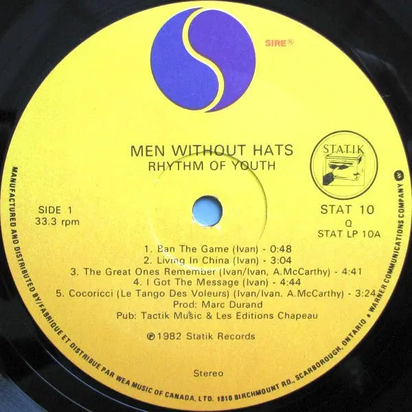 Men Without Hats – Rhythm Of Youth - 1982 Original!