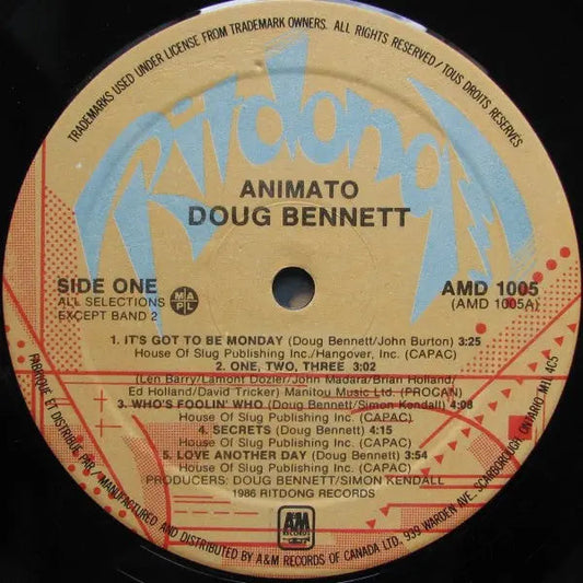 Doug Bennett – Animato - 1986 Original - Bargain Bin!