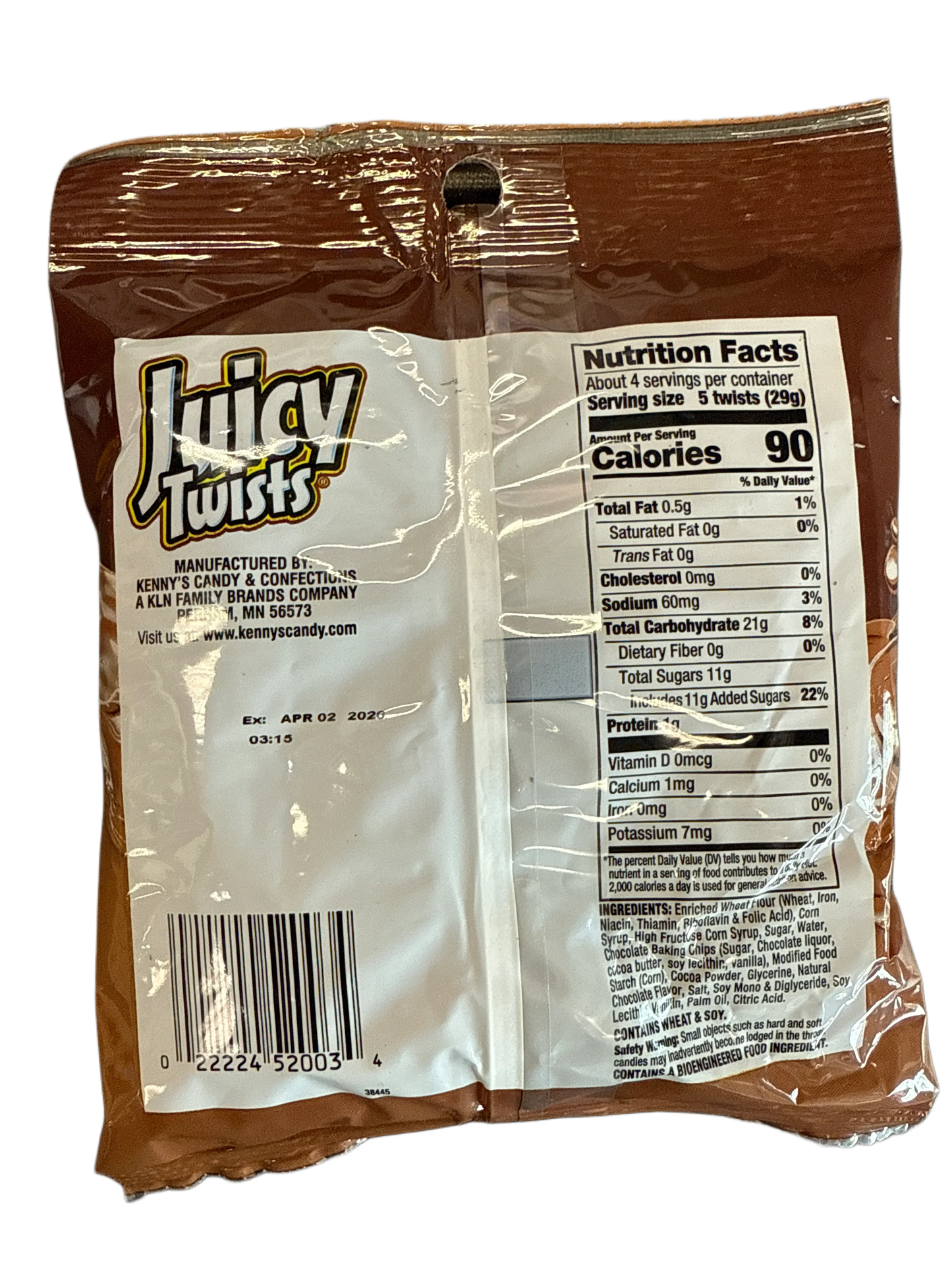 Juicy Twists Chocolate Flavoured Candy Twists 113G - U.S Edition