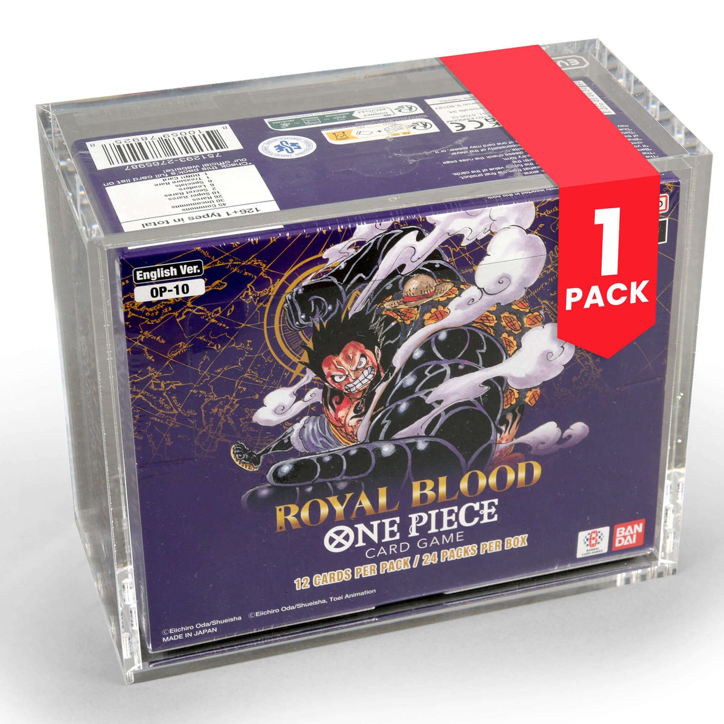 Acrylic Case Display for Bandai One Piece OPP 4-6 TCG Booster Box English Pack of 1