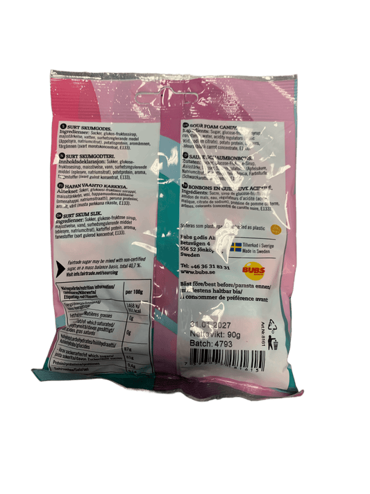 Bubs Goody Sour Ovals Raspberry Blueberry Candy 90G - Swedish Edition