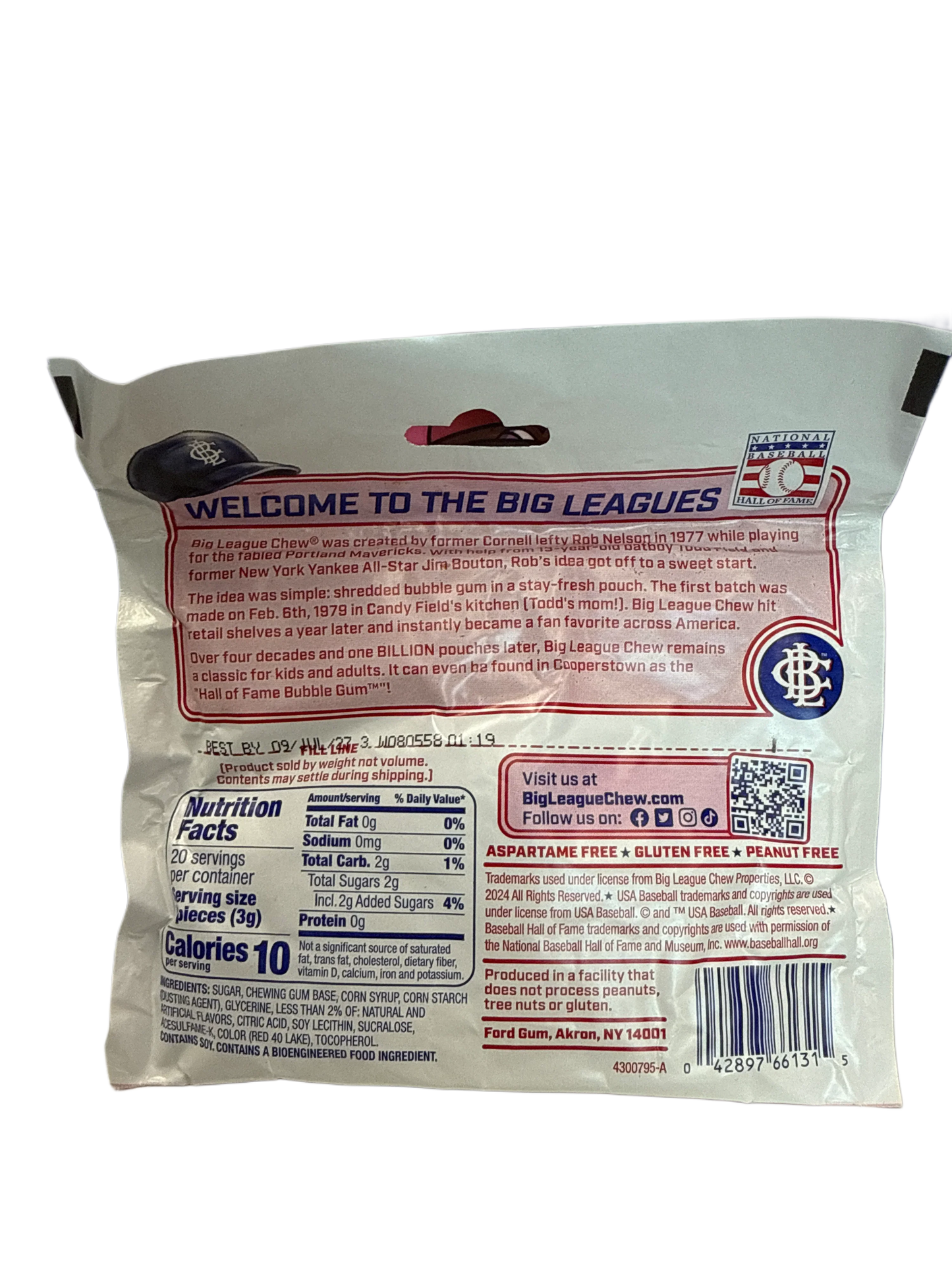 Big League Chew Punch Out Pink Lemonade 60G - U.S Edition