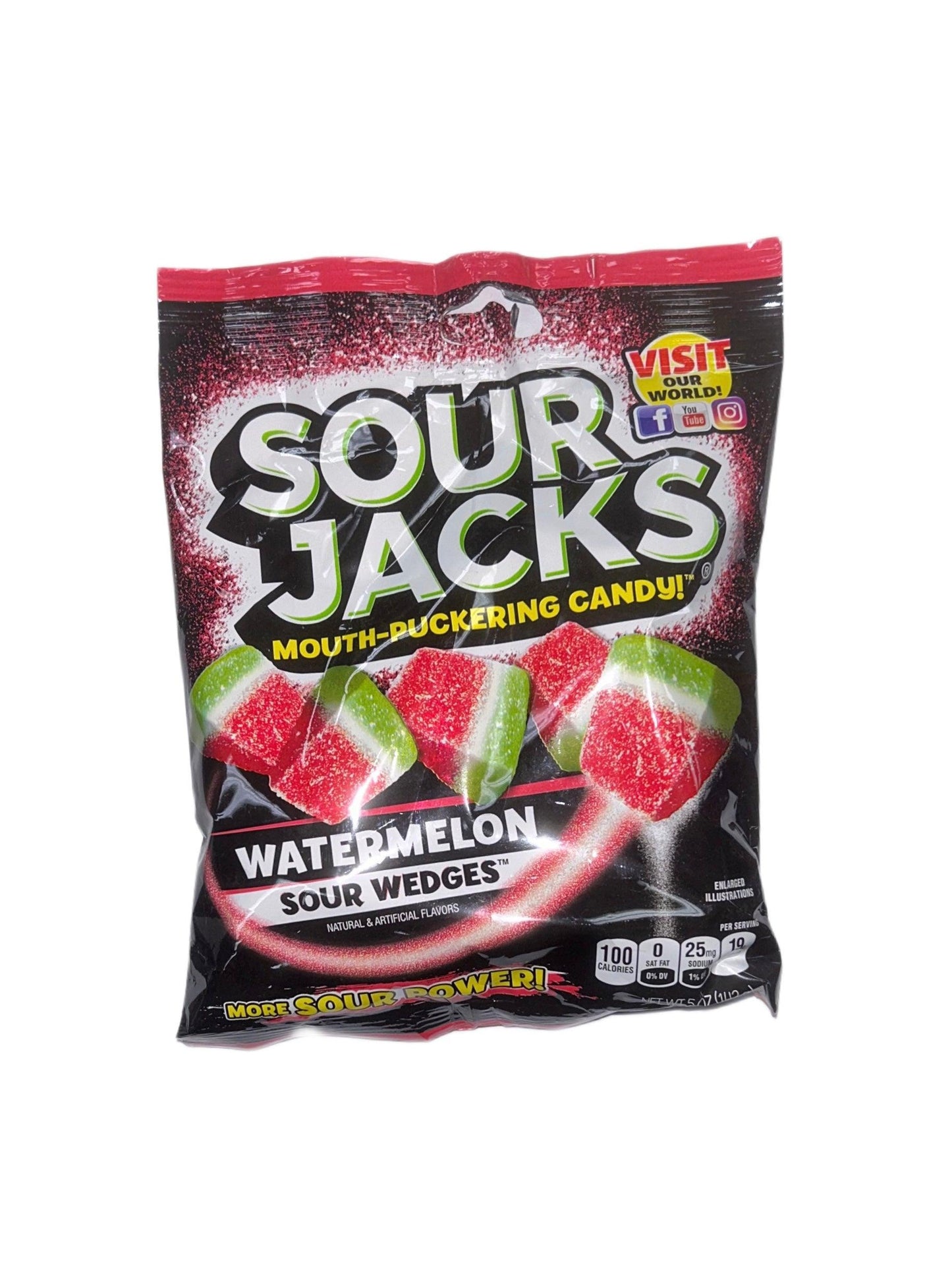 Sour Jacks Mouth Puckering Watermelon Candy Bag