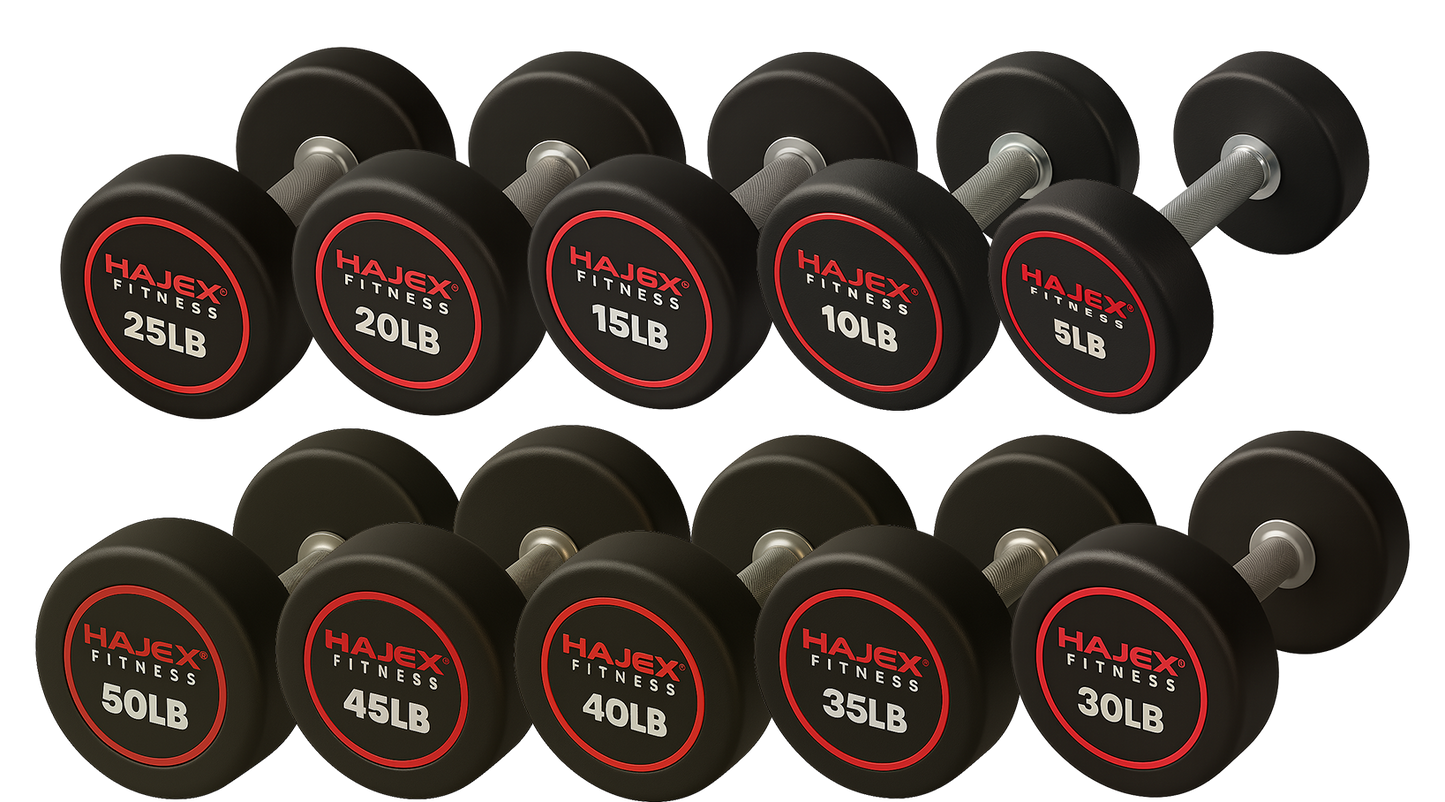 HAJEX Round Dumbbells 5 to 50 LB Set