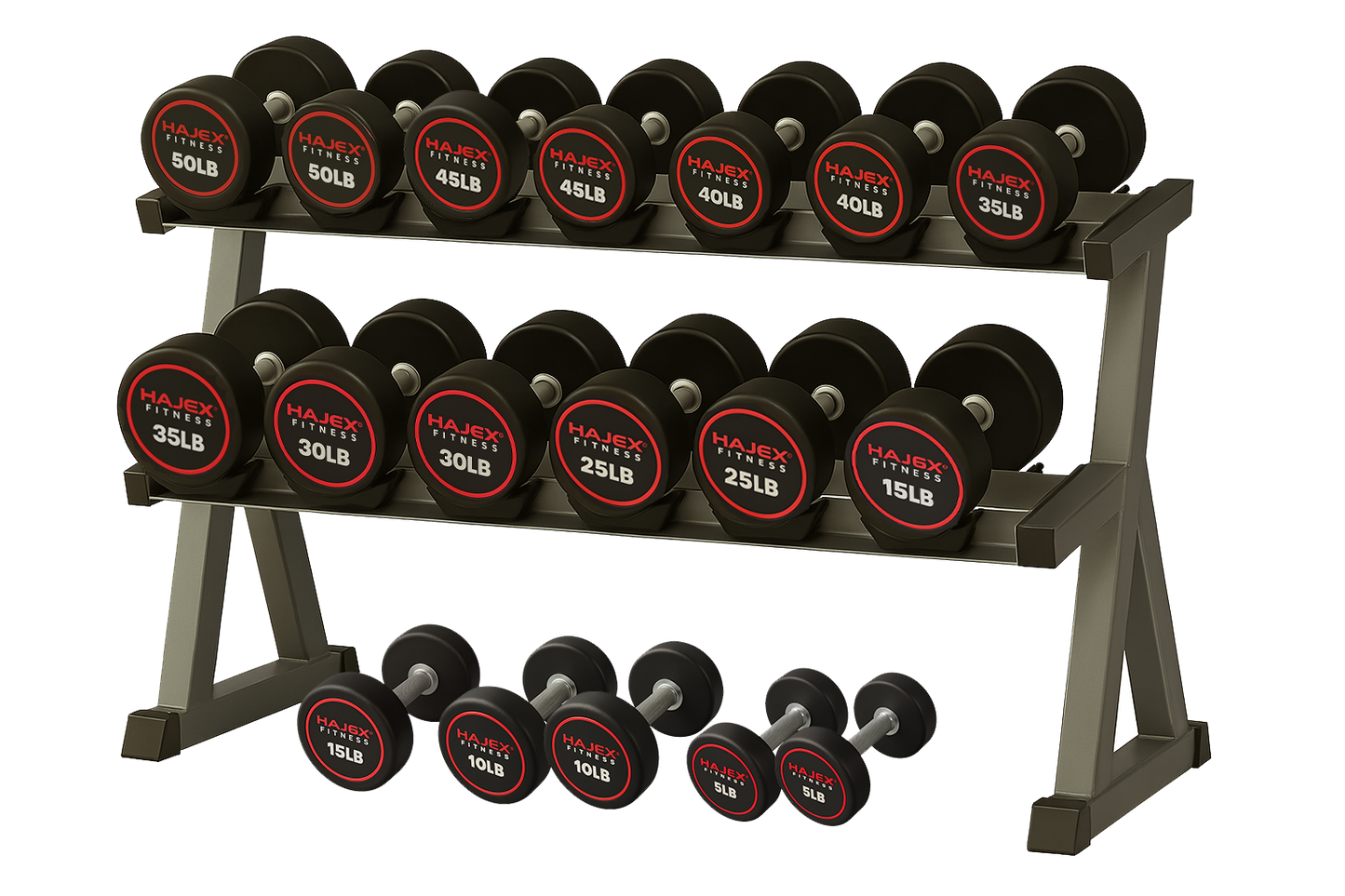 HAJEX Round Dumbbells 5 to 50 LB Set