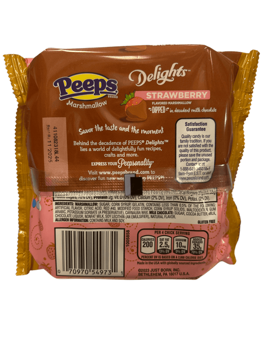 Peeps Delights Easter Strawberry Dipped Flavored Marshmallow 1.98OZ 4 Pack - U.S Edition