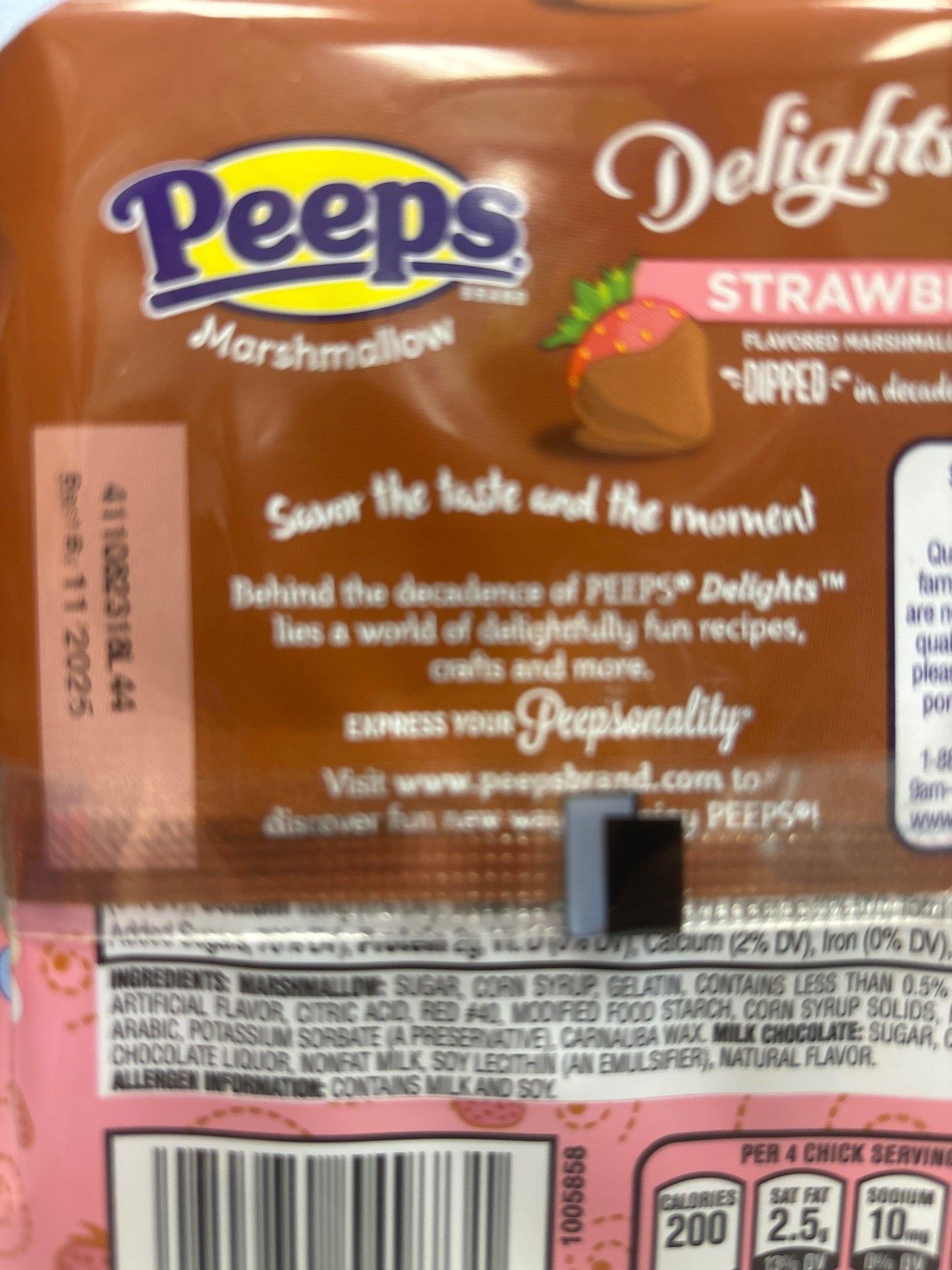 Peeps Delights Easter Strawberry Dipped Flavored Marshmallow 1.98OZ 4 Pack - U.S Edition