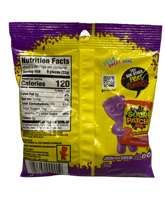 Sour Patch Kids Grape Not So Sour Candy Bag 3.58OZ - U.S Edition