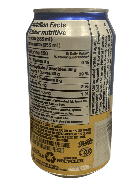 Pepsi Cola Cream Soda Can 355ML - Canada Edition