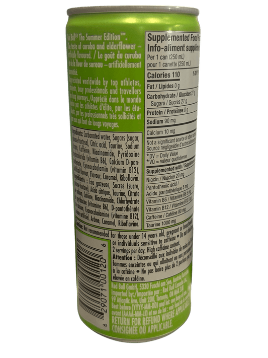Red Bull Curuba Elderflower Energy Drink 250ML - Canada Edition