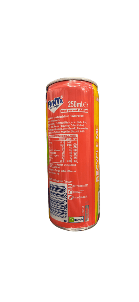 Fanta Tutti Fruitti Taste Zero Sugar Drink 250ML - U.K Limited Edition