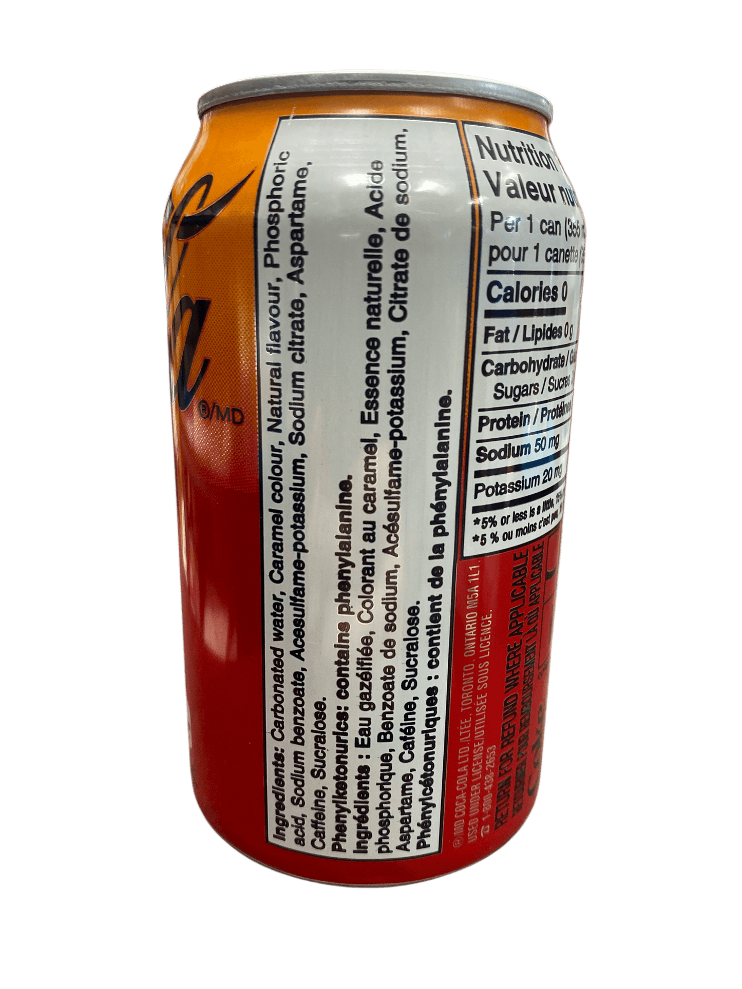 Coca Cola Zero Orange Cream Soda Can 355 ML - Canadian Edition
