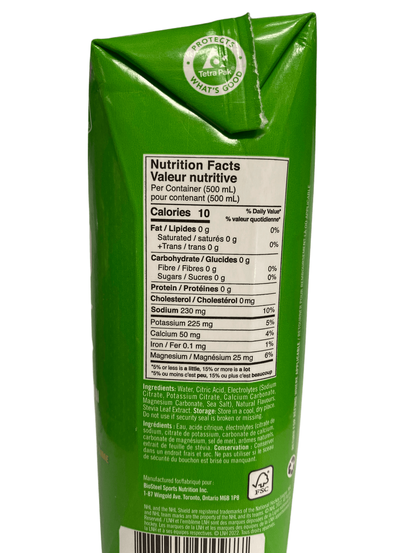 Bio Steel Sports Hydration Lemon Lime NHL Limited Edition 500ML