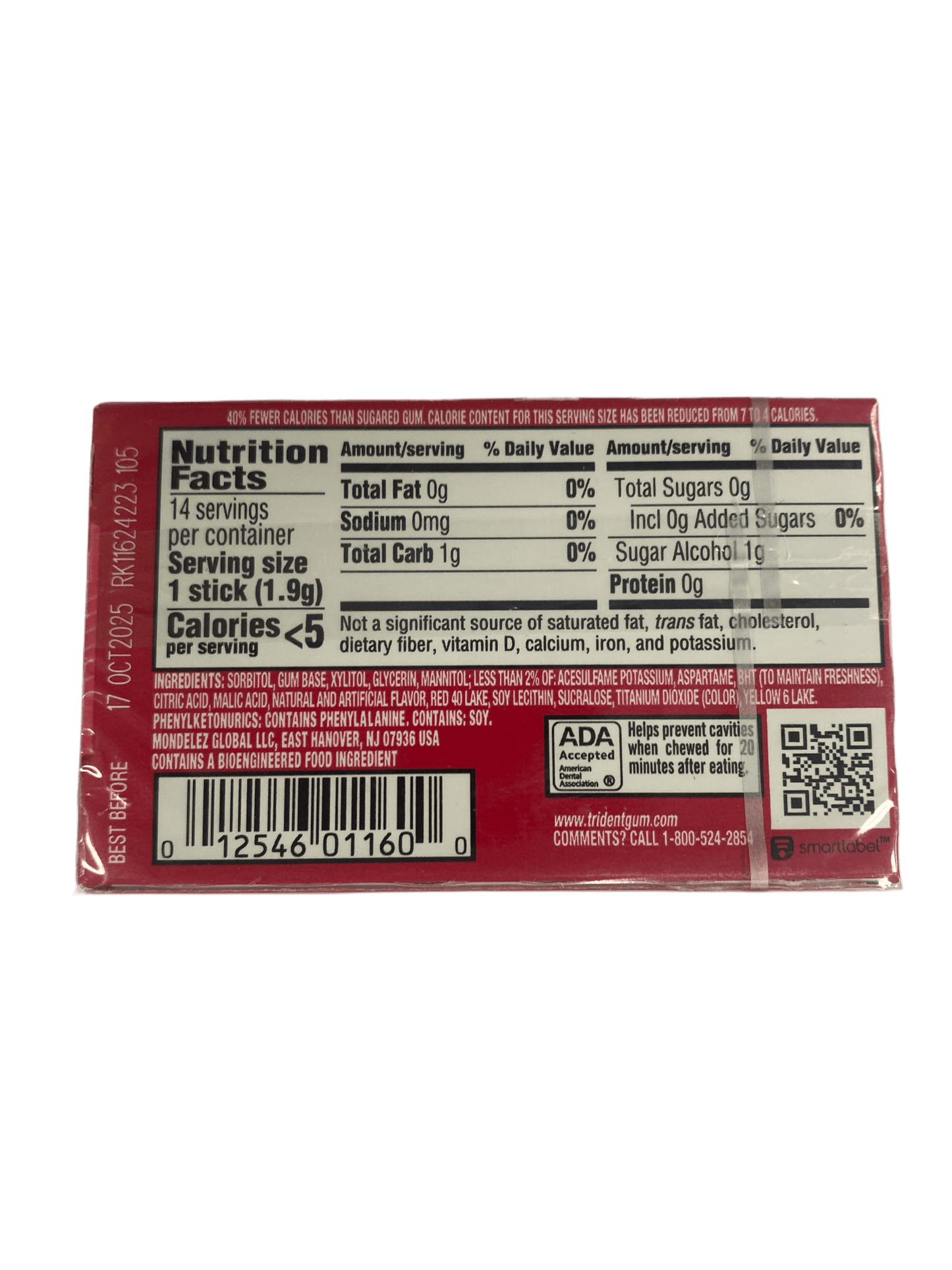 Trident Island Berry Lime 14 Sticks - Canadian Edition