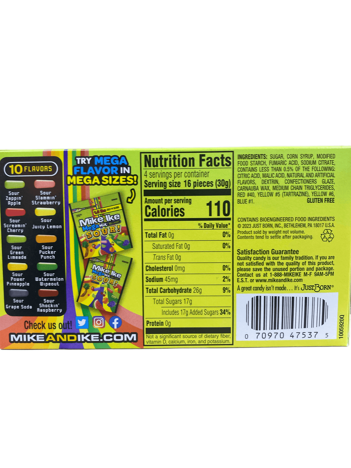 Mike and Ike Mega Mix Sour Theatre Box 4.25OZ - Canadian Edition