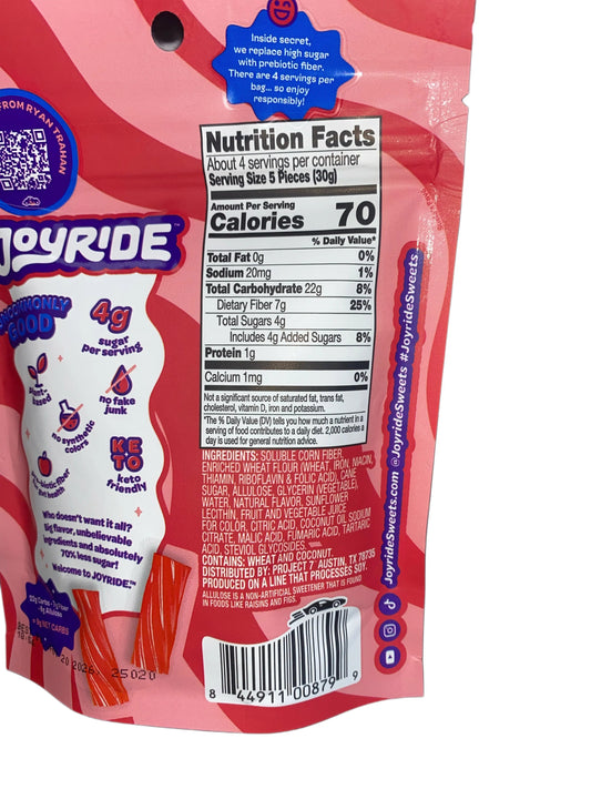 Ryan Trahan's Joyride Classic Strawberry Twists Candy Bag 113G - U.S Edition
