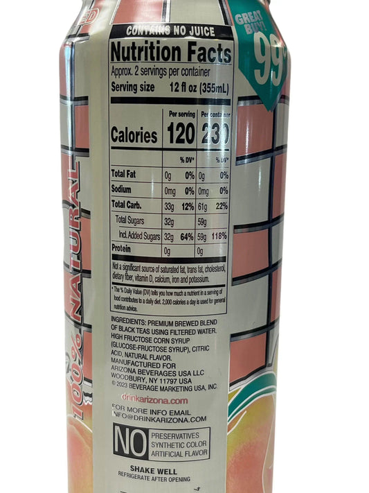 Arizona Iced Tea Peach Flavor 680 mL - U.S Edition