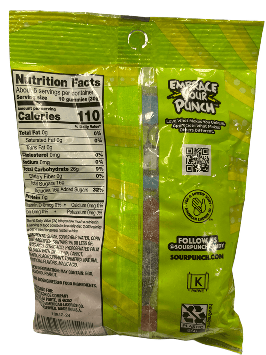 Sour Punch Gummies Candy Bag 6.75OZ