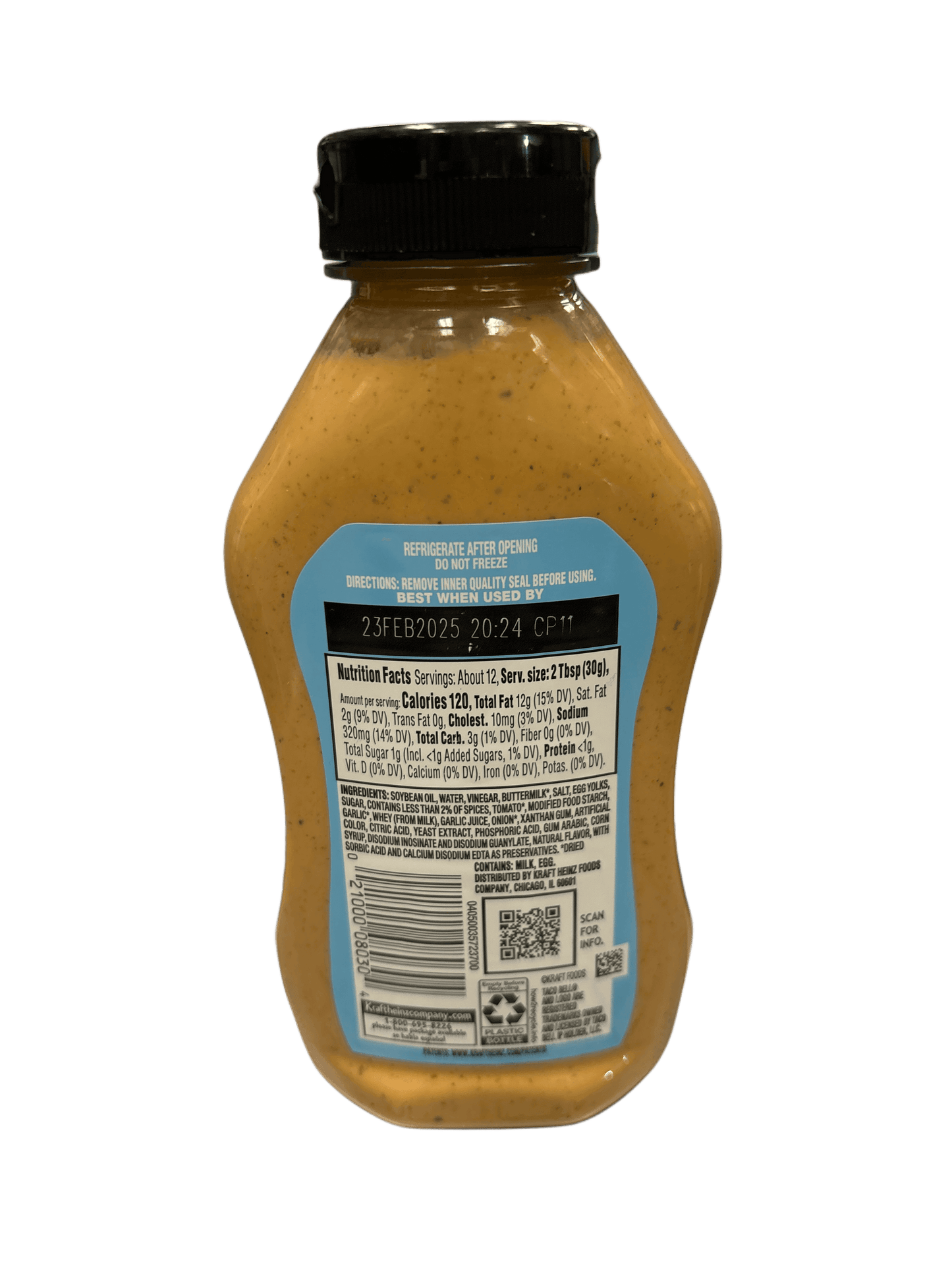 Taco Bell Spicy Ranchero Creamy Sauce 12OZ