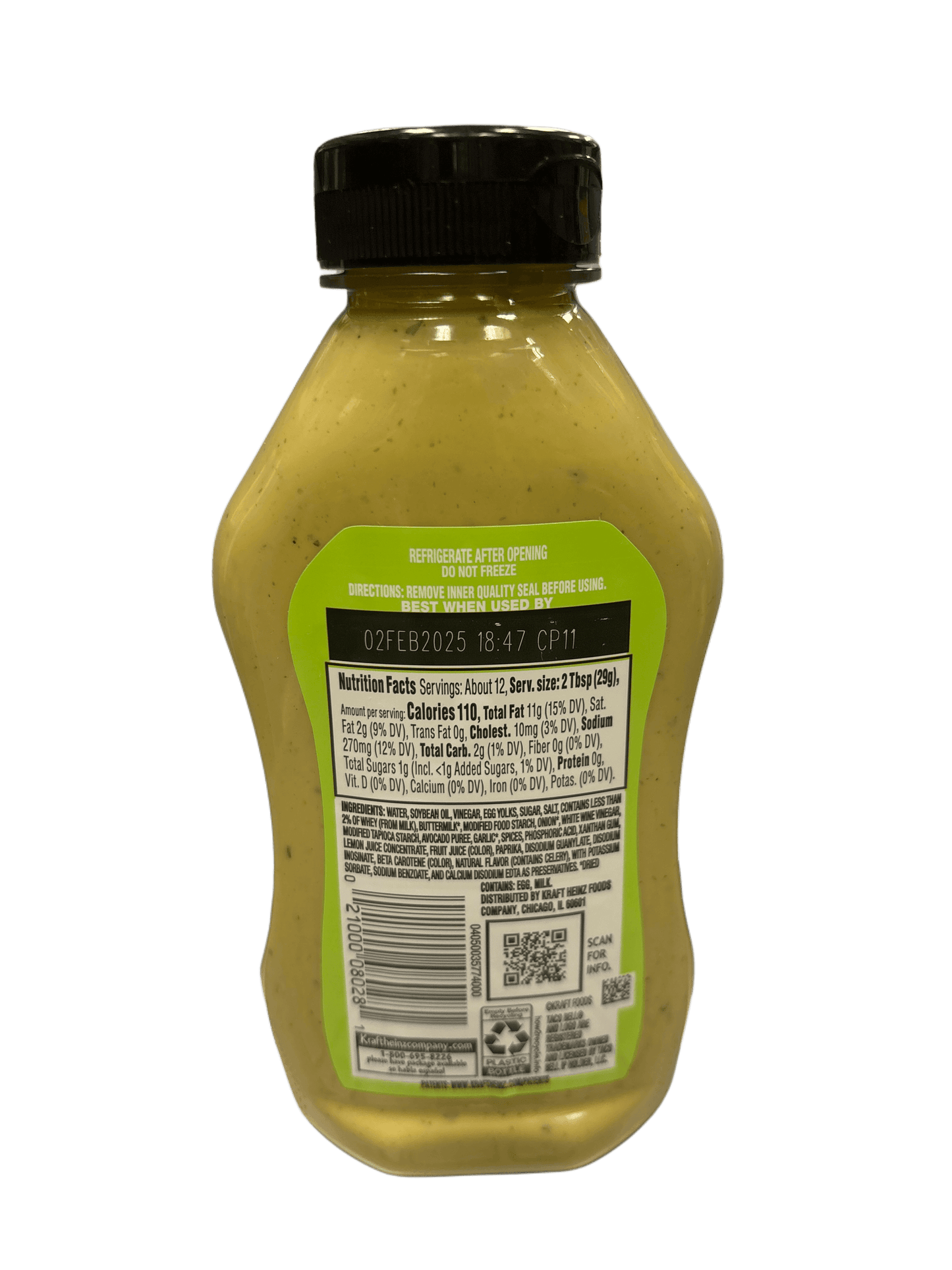 Taco Bell Avocado Ranch Creamy Sauce 12OZ