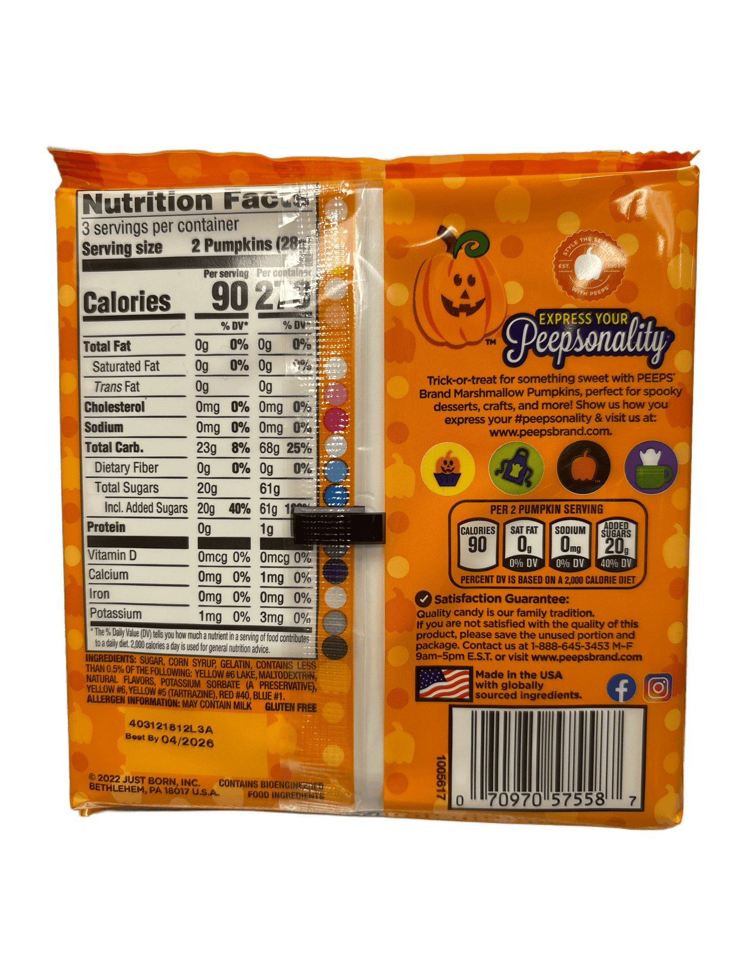 Peeps Marshmallow Halloween Pumpkins 3OZ