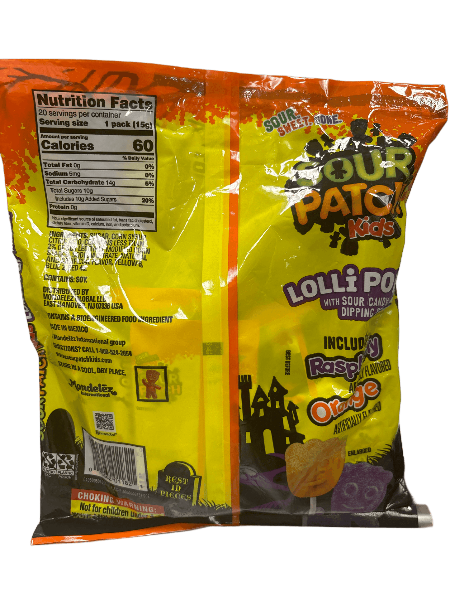 Sour Patch Kids Halloween Lollipop with Sour Candy Dipping 10.58OZ