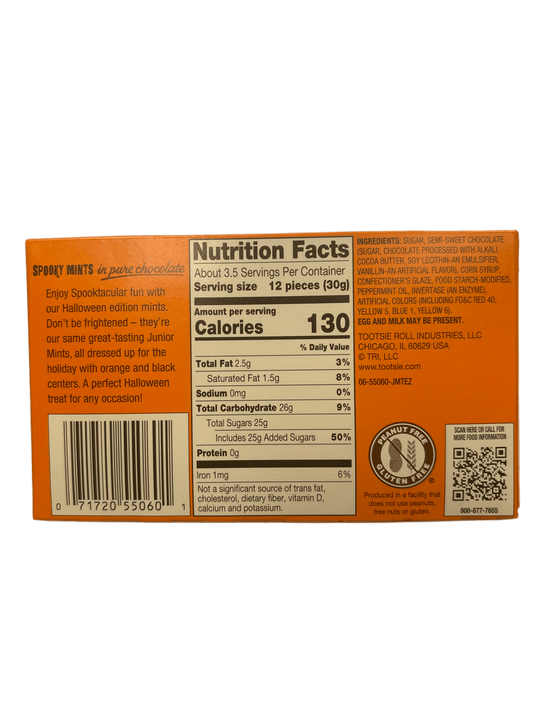 Junior Mints Spooky Chocolate Mints Halloween Candy 3.5OZ - U.S Edition