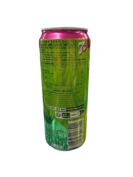 7UP Saveur Cherry Zero Sugar 330ML French Edition