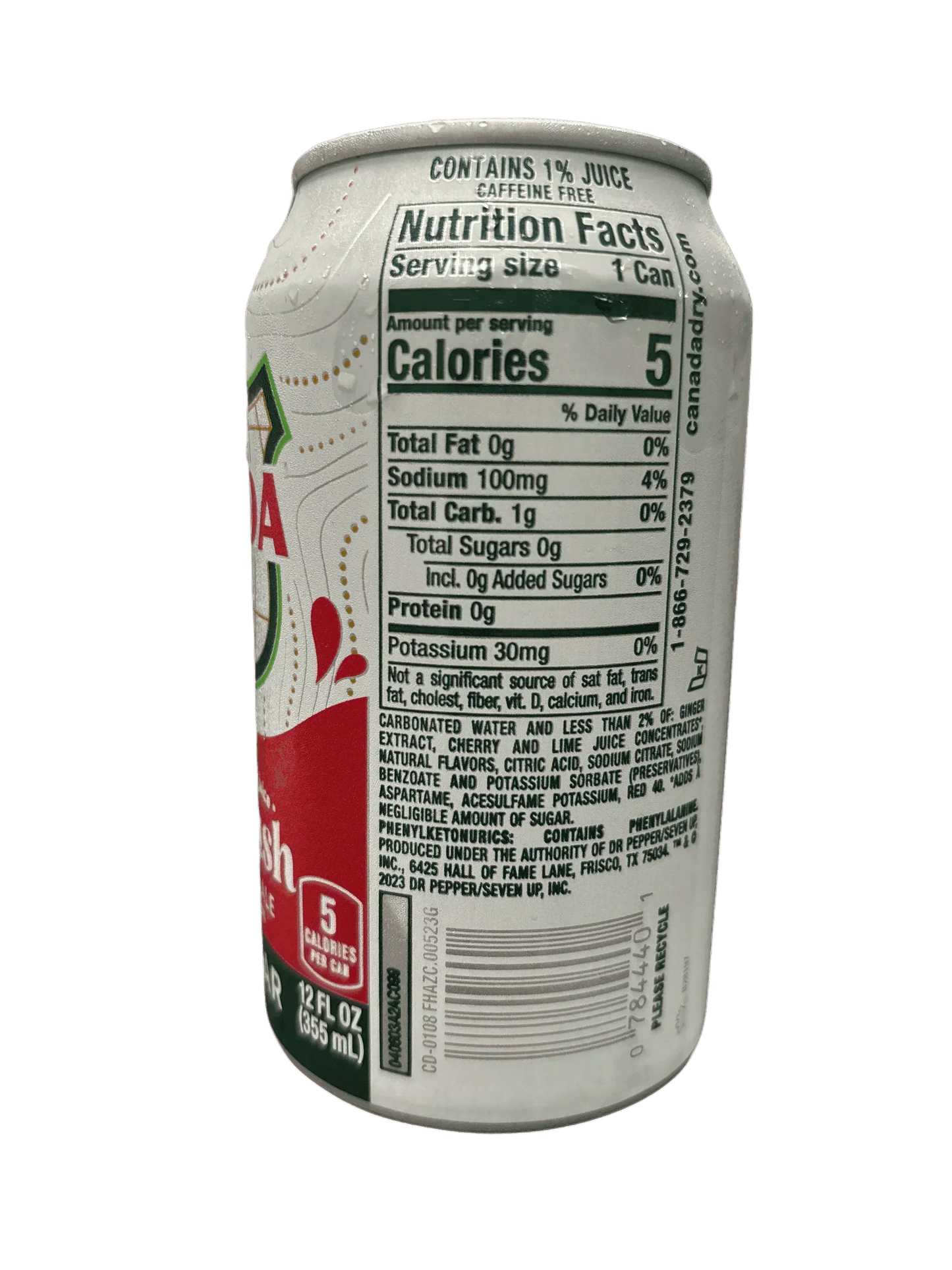 Canada Dry Zero Sugar Fruit Splash Cherry Ginger Ale 12OZ