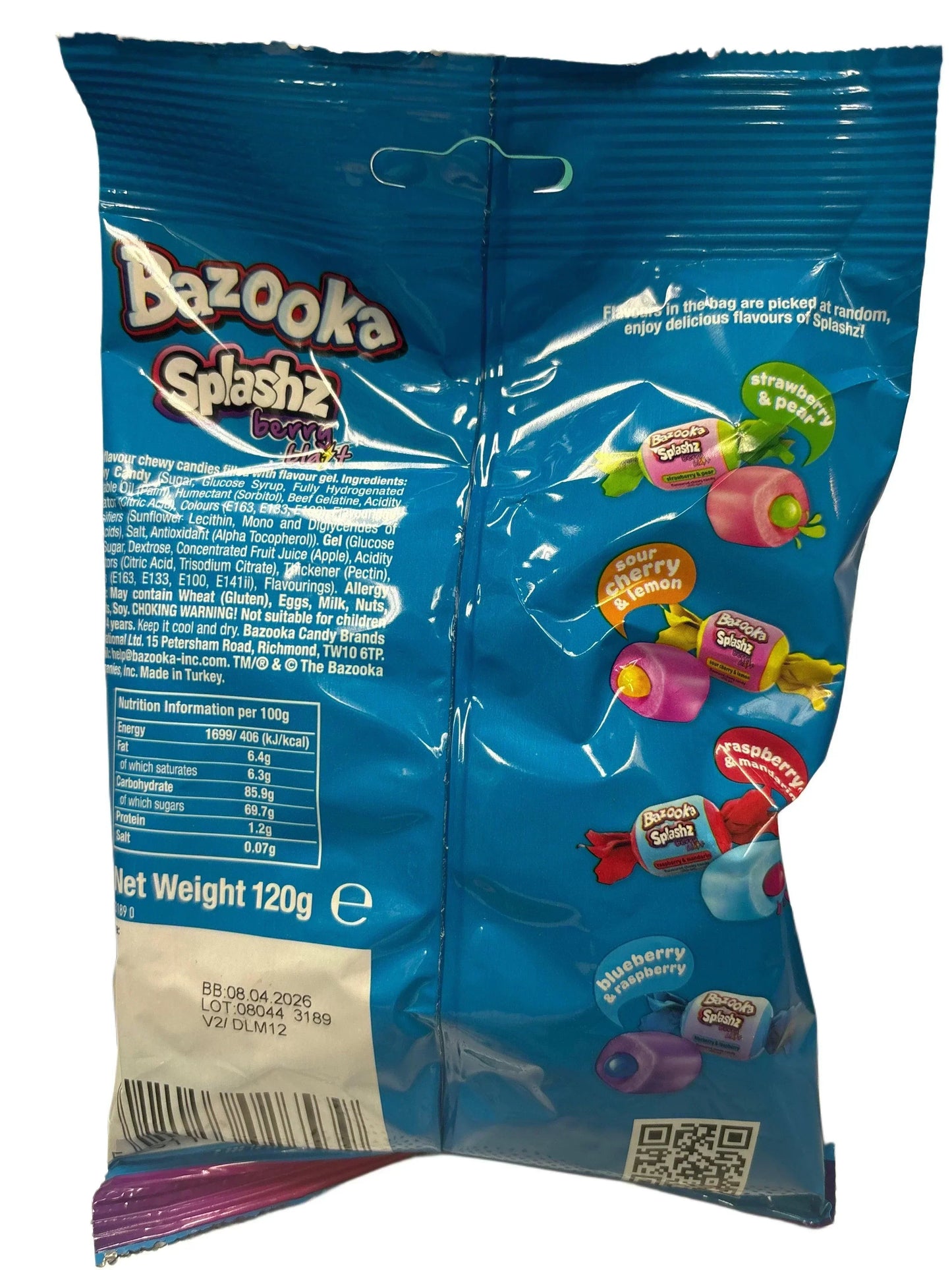 Bazooka Splashz Berry Blast 120G - U.K Edition