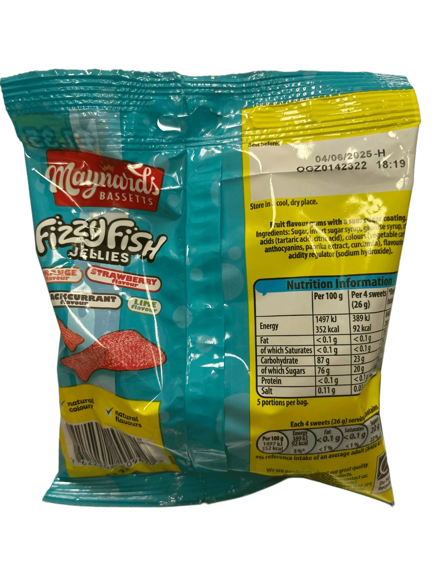 Maynards Bassetts Sour Fish 130G - U.K Edition