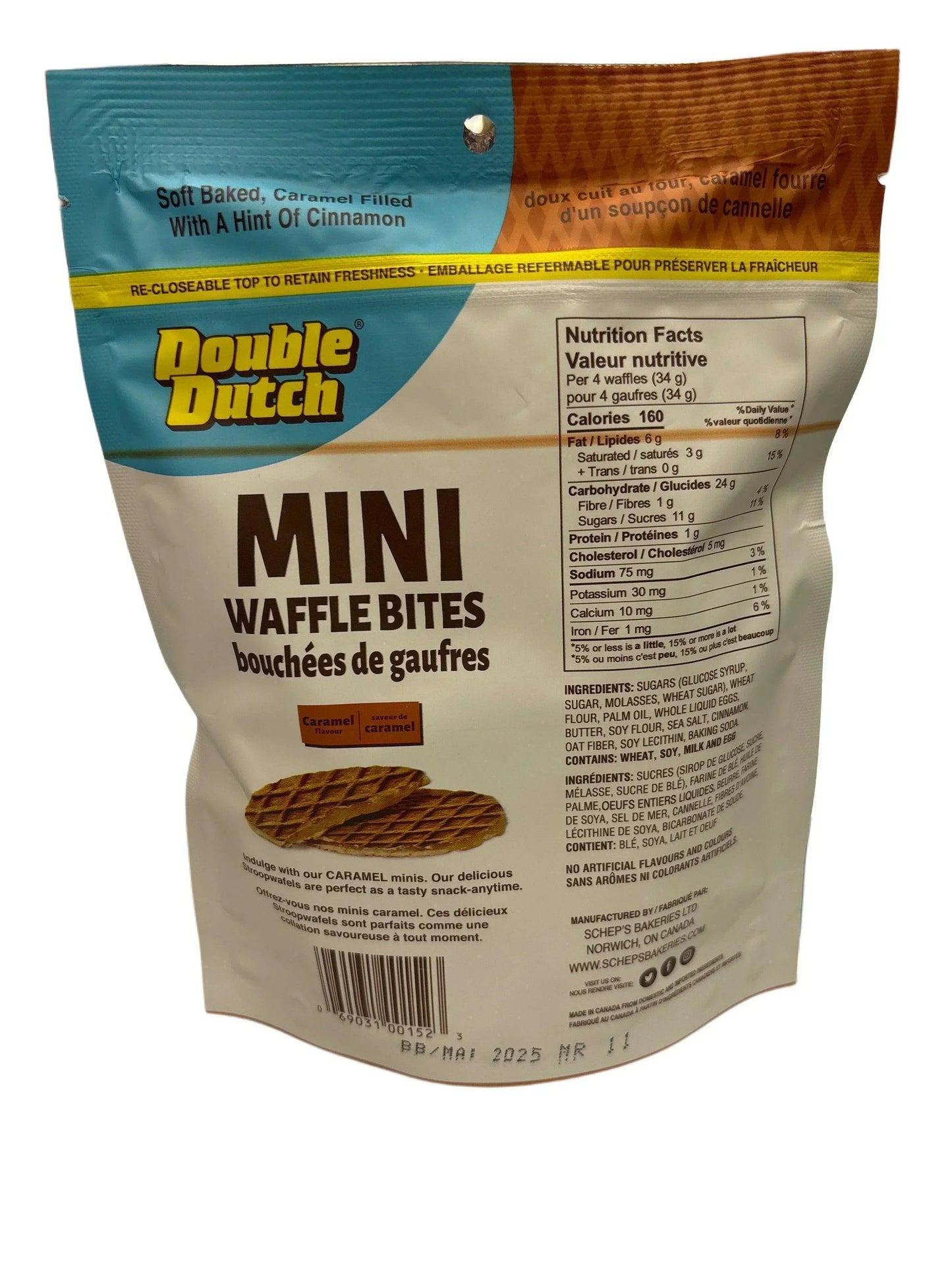 Double Dutch Mini Waffle Bites Caramel 160G